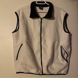 Men's Black and White Fleece Vest